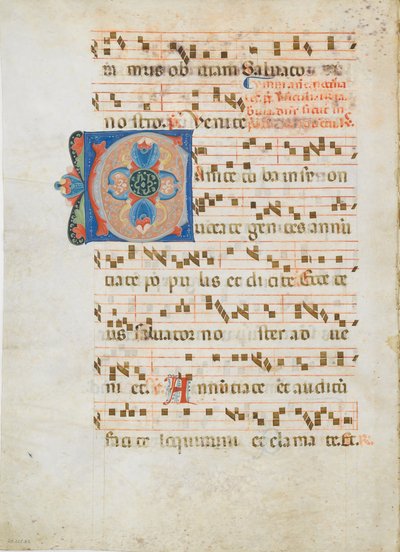 Bifolium met initiaal C, uit een antifonarium, ca. 1320 door Unbekannt