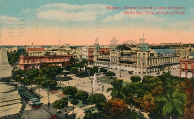 Vogelvlucht van Central Park, Havana, Cuba door Unbekannt