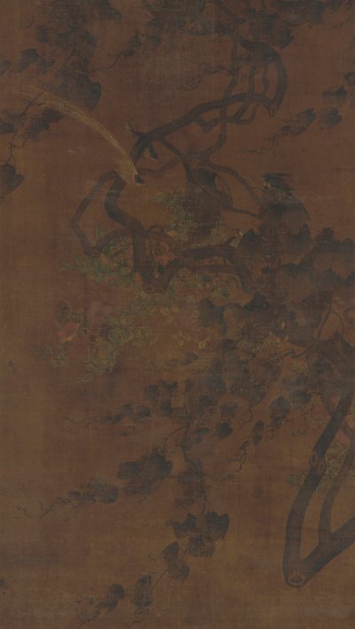 Vogels, Druivenranken en Bloemen, Ming-dynastie, 1368-1644 door Unbekannt