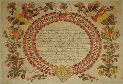 Geboorte- en doopcertificaat, 1784 door Unbekannt