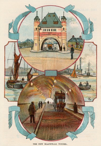 Blackwall Tunnel, Londen, ca. 1900 door Unbekannt