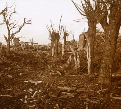 Verwoest landschap, Belloy-en-Santerre, Noord-Frankrijk door Unbekannt