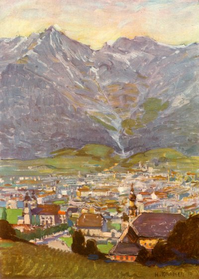 Uitzicht vanaf Bergisel op Innsbruck, ca. 1929 door Unbekannt