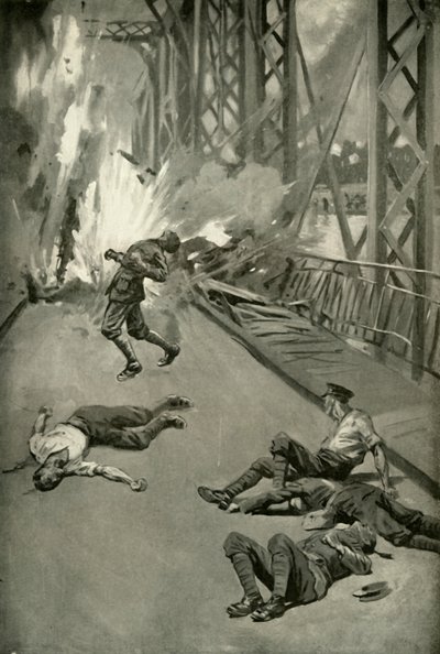 Opblazen van een brug over de Aisne bij Soissons, 1919 door Unbekannt