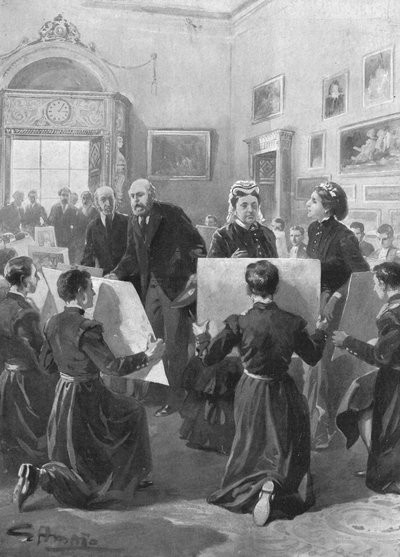 Bluecoat Boys tonen hun tekeningen aan Koningin Victoria in Buckingham Palace, 1873, 1901 door Unbekannt