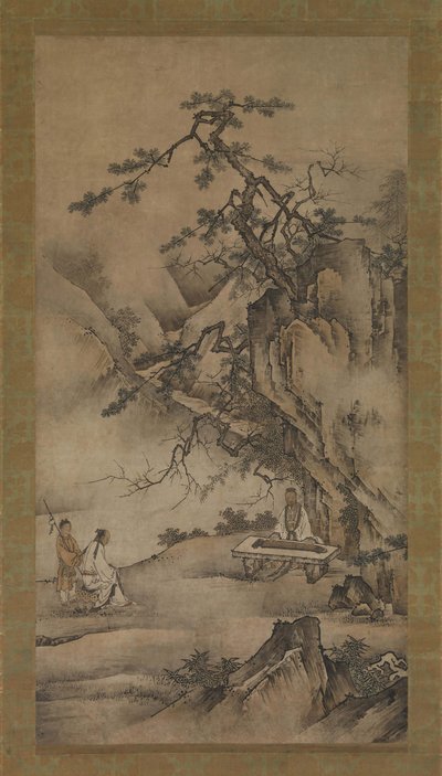 Bo Ya speelt de Qin terwijl Zhong Ziqi luistert, 1530s door Unbekannt