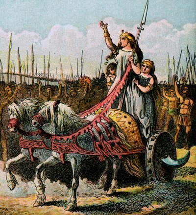 Boadicea en haar leger, ca. 1850 door Unbekannt