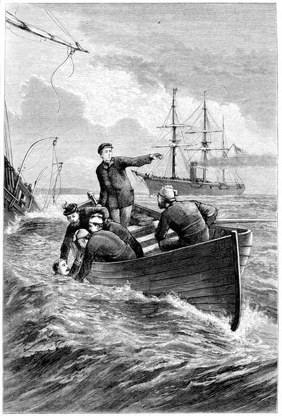 Boot van de Deerhound redt kapitein Raphael Semmes, 1864 ca. 1880 door Unbekannt
