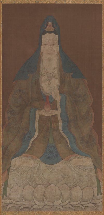 Bodhisattva Avalokiteshvara Guanyin met vaas en wilgentak, Ming-dynastie, 1368-1644 door Unbekannt