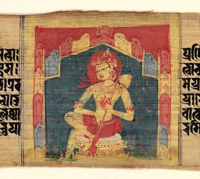 Bodhisattva in een Berggrot, Spelend op een Snaarinstrument Vina..., ca. 1090 door Unbekannt