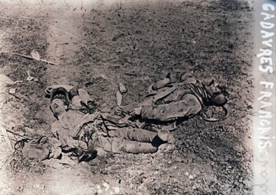 Lichamen van dode Franse soldaten, ca. 1914-ca. 1918 door Unbekannt
