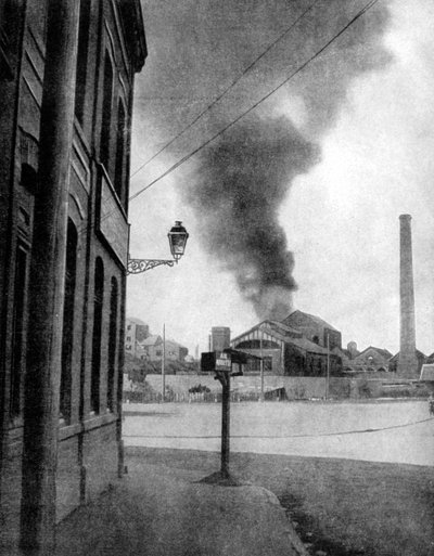 Bombardement van een mijn door de Duitsers, Pas-de-Calais, Frankrijk, 1915 door Unbekannt