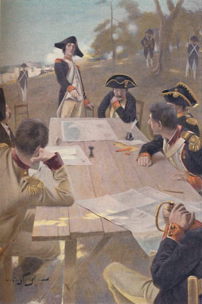 Bonaparte legt zijn plan voor de inname van Toulon uit, 1793, 1896 door Unbekannt