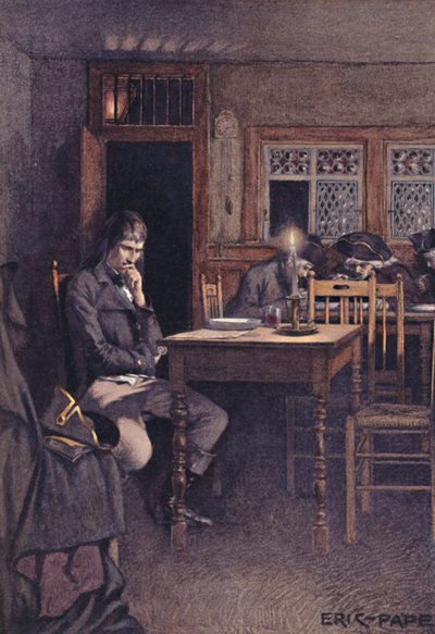 Bonaparte in 1792 als bezoeker van een zes-sous restaurant in Parijs, 1896 door Unbekannt