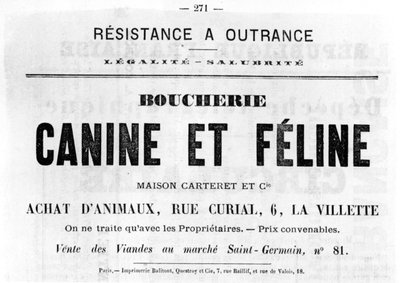 Boucherie Canine et Feline, uit Franse politieke posters van de Parijse Commune, mei 1871 door Unbekannt