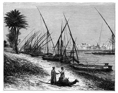 Boulak aan de Nijl, Caïro, Egypte, ca. 1890 door Unbekannt
