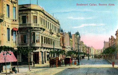 Boulevard Callao, Buenos Aires, Argentinië, laat 19e of begin 20e eeuw door Unbekannt