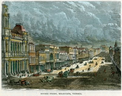 Bourke Street, Melbourne, Victoria, Australië, ca. 1880 door Unbekannt