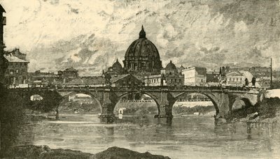 Brug van St. Angelo, Rome door Unbekannt