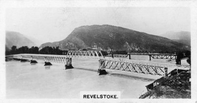 Brug over de Columbia River, Revelstoke, British Columbia, Canada, ca. 1920s door Unbekannt