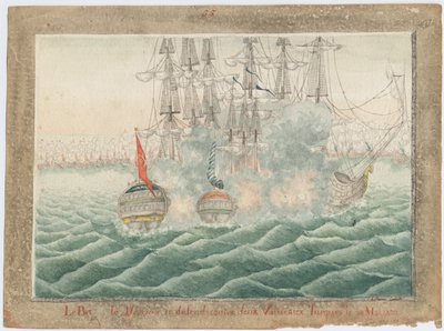 Brik Mercury vecht tegen twee Turkse schepen op 14 mei 1829, 1829 door Unbekannt