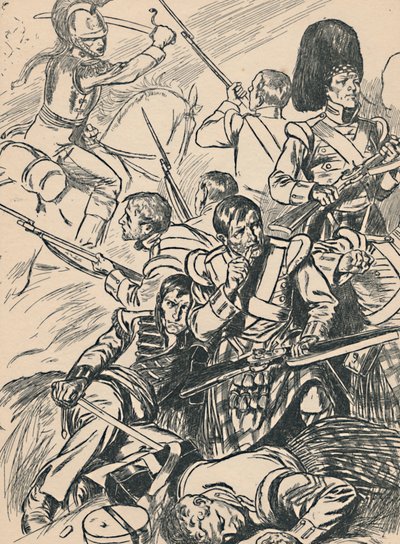 Britse soldaten bij de Slag bij Waterloo, ca. 1907 door Unbekannt