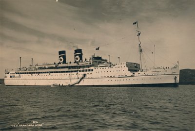 Brits passagiersschip SS Arandora Star van de Blue Star Line, 1936 door Unbekannt