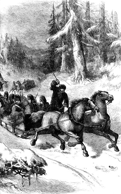 Britse troepen vervoerd door Canada in de winter, ca. 1860s ca. 1880 door Unbekannt