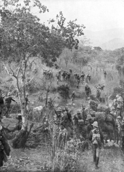Britse troepen in de bush aan de grenzen van Duits Oost-Afrika, Eerste Wereldoorlog, 1915 door Unbekannt