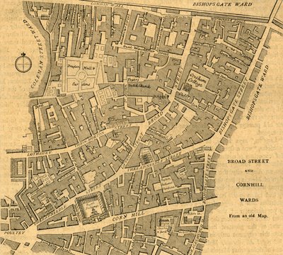 Broad Street en Cornhill Wards, 1897 door Unbekannt