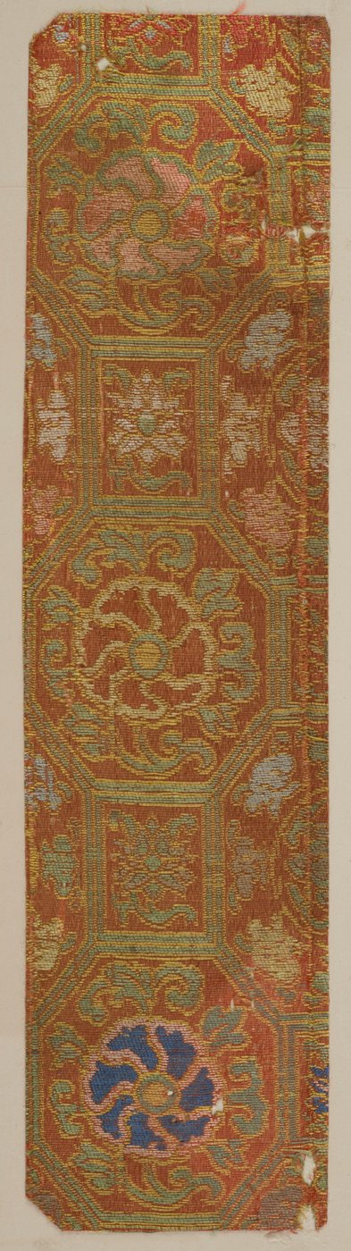 Brokaat, zijde. Een monster, Edo-periode, 1615-1868 door Unbekannt