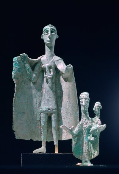 Bronzen moeder en kind beelden, Nuragische cultuur, Siniscola, Sardinië, 9e-6e eeuw v.Chr. door Unbekannt