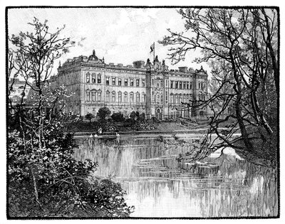 Buckingham Palace vanuit St Jamess Park, Londen, c1888 door Unbekannt