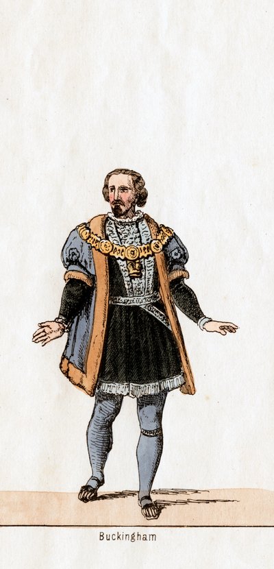 Buckingham, Kostuumontwerp voor Shakespeares Toneelstuk, Henry VIII door Unbekannt