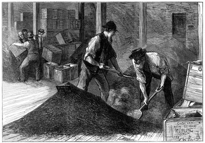 Thee bulken in een theepakhuis, 1874 door Unbekannt