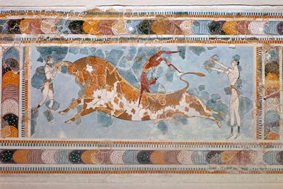 Stierspring fresco uit Knossos door Unbekannt