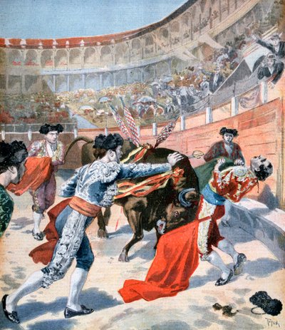 Stierengevecht in Madrid, Spanje, 1894 door Unbekannt