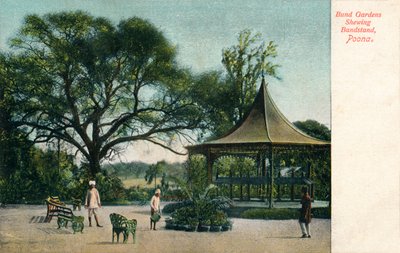 Bund Gardens met muziektent, Poona, ca. 1900 door Unbekannt