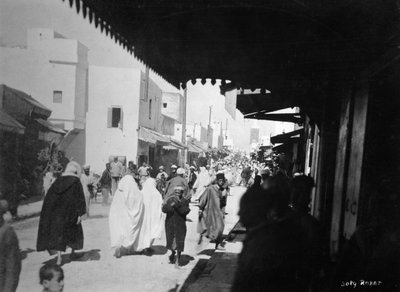 Drukke straat, Rabat, Marokko, ca. 1920s-1930s door Unbekannt