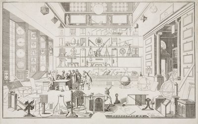 Geometriekabinet van de heer LE CLERC - Onderzoekscentra Het Fysisch Laboratorium van de Academie van Wetenschappen, Parijs, c 1700 door Unbekannt