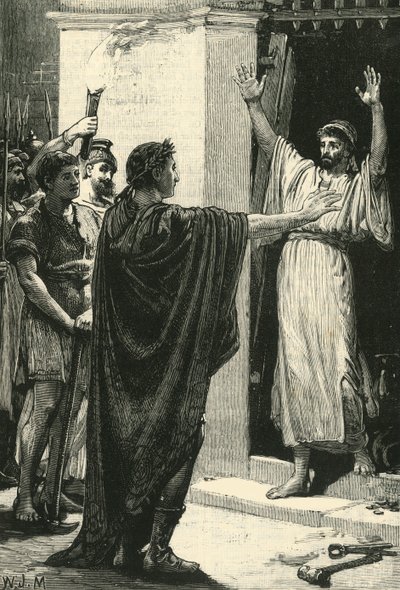 Caesar neemt bezit van de schat in de Tempel van Saturnus door Unbekannt