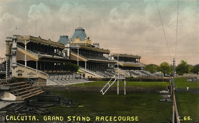 Calcutta. Grand Stand Renbaan, ca. 1930s door Unbekannt