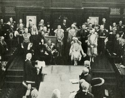 Canberra, Australië. Hun Majesteiten openen het Eerste Federale Parlement, 9 mei 1927 door Unbekannt