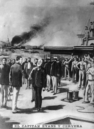 Kapitein Evans en Cervera, 1898, 1920s door Unbekannt