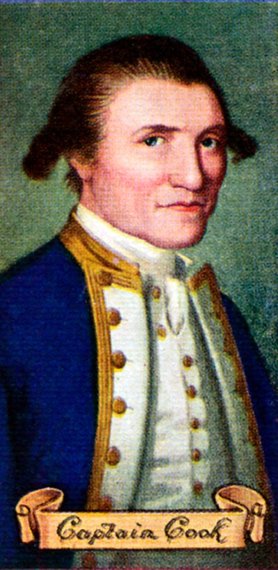 Kapitein James Cook, uit een serie sigarettenkaartjes door Unbekannt