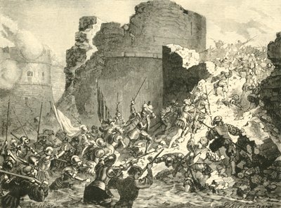 De verovering van Calais door de Fransen onder de hertog van Guise, 1558, 1890 door Unbekannt