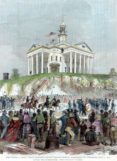 Inname van Vicksburg, Mississippi, door het Unie-leger, Amerikaanse Burgeroorlog, 4 juli 1863 door Unbekannt