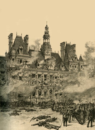 Inname van het stadhuis, Parijs, Julirevolutie, 1830 ca. 1890 door Unbekannt