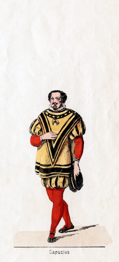 Capucius, kostuumontwerp voor Shakespeares toneelstuk, Henry VIII, 19e eeuw door Unbekannt