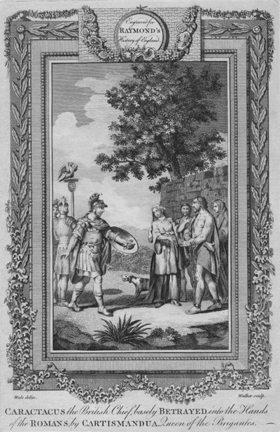 Caractacus de Britse leider, verraderlijk verraden aan de Romeinen door Cartismandua, ca. 1787 door Unbekannt